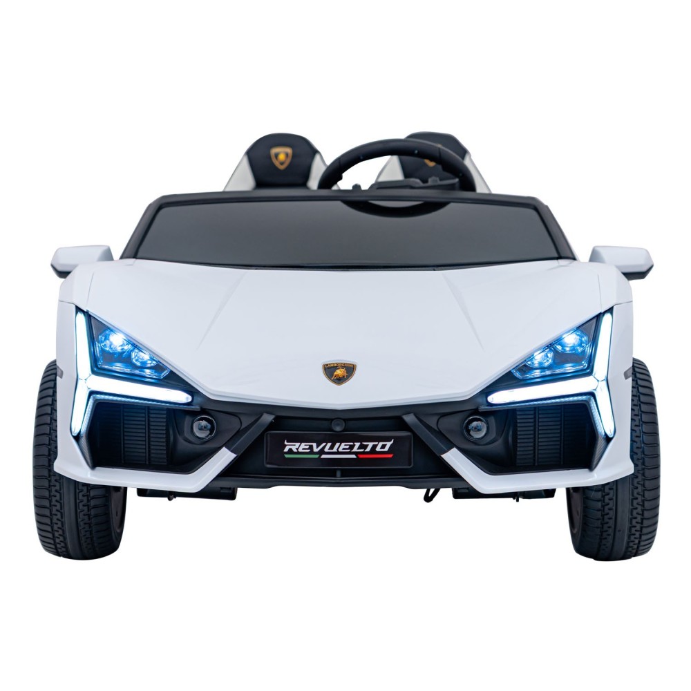 JOKO Elektrické autíčko Lamborghini Revuelto XL 4x4 24V, Dvojmiestne Kožené sedadlo, Penové kolesá, FM rádio, Nosnosť 60kg, biel