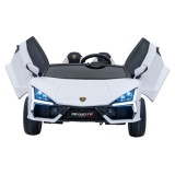 JOKO Elektrické autíčko Lamborghini Revuelto XL 4x4 24V, Dvojmiestne Kožené sedadlo, Penové kolesá, FM rádio, Nosnosť 60kg, biel