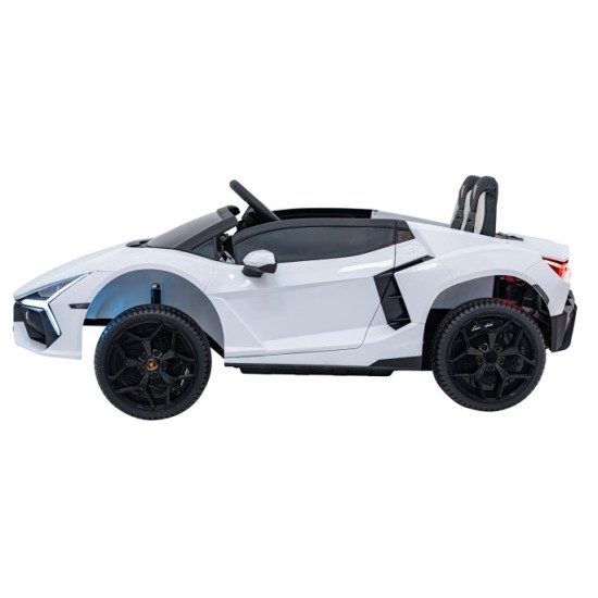 JOKO Elektrické autíčko Lamborghini Revuelto XL 4x4 24V, Dvojmiestne Kožené sedadlo, Penové kolesá, FM rádio, Nosnosť 60kg, biel