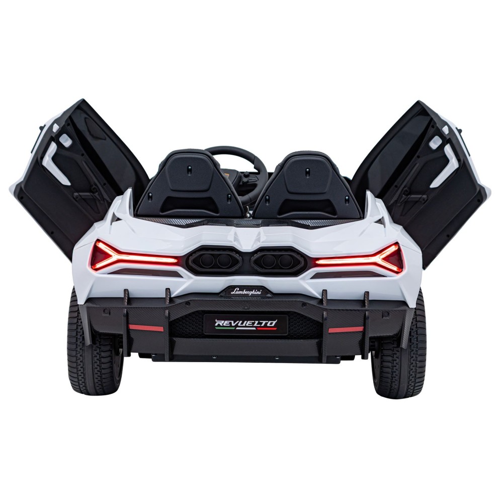 JOKO Elektrické autíčko Lamborghini Revuelto XL 4x4 24V, Dvojmiestne Kožené sedadlo, Penové kolesá, FM rádio, Nosnosť 60kg, biel