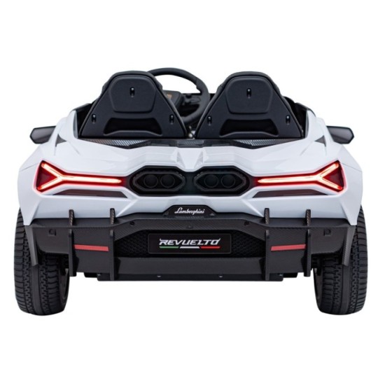 JOKO Elektrické autíčko Lamborghini Revuelto XL 4x4 24V, Dvojmiestne Kožené sedadlo, Penové kolesá, FM rádio, Nosnosť 60kg, biel