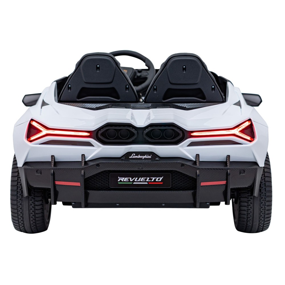 JOKO Elektrické autíčko Lamborghini Revuelto XL 4x4 24V, Dvojmiestne Kožené sedadlo, Penové kolesá, FM rádio, Nosnosť 60kg, biel