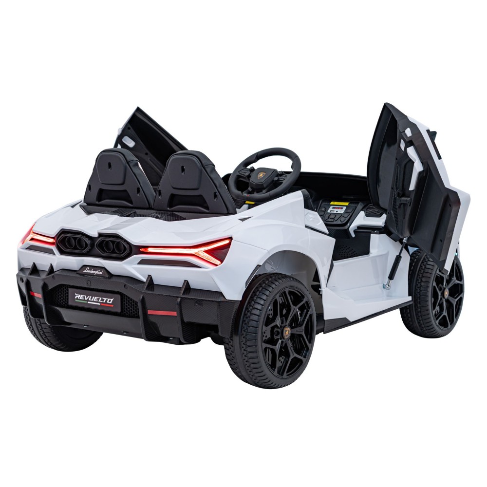 JOKO Elektrické autíčko Lamborghini Revuelto XL 4x4 24V, Dvojmiestne Kožené sedadlo, Penové kolesá, FM rádio, Nosnosť 60kg, biel