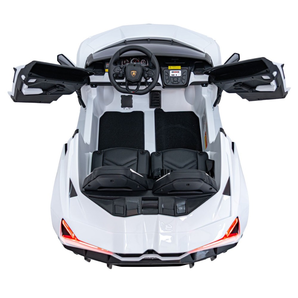 JOKO Elektrické autíčko Lamborghini Revuelto XL 4x4 24V, Dvojmiestne Kožené sedadlo, Penové kolesá, FM rádio, Nosnosť 60kg, biel