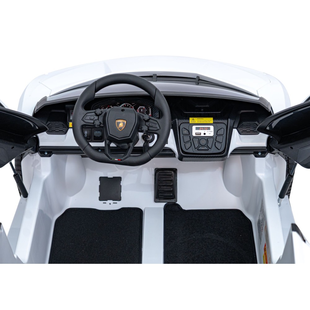 JOKO Elektrické autíčko Lamborghini Revuelto XL 4x4 24V, Dvojmiestne Kožené sedadlo, Penové kolesá, FM rádio, Nosnosť 60kg, biel