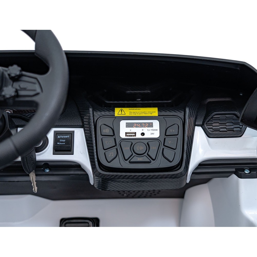 JOKO Elektrické autíčko Lamborghini Revuelto XL 4x4 24V, Dvojmiestne Kožené sedadlo, Penové kolesá, FM rádio, Nosnosť 60kg, biel