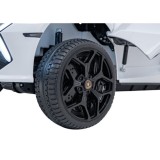 JOKO Elektrické autíčko Lamborghini Revuelto XL 4x4 24V, Dvojmiestne Kožené sedadlo, Penové kolesá, FM rádio, Nosnosť 60kg, biel