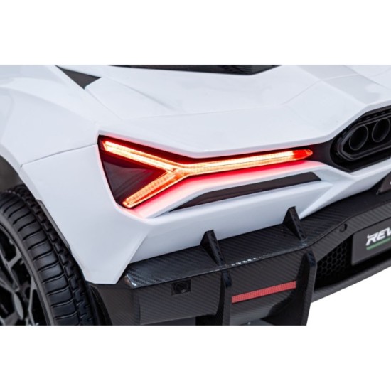 JOKO Elektrické autíčko Lamborghini Revuelto XL 4x4 24V, Dvojmiestne Kožené sedadlo, Penové kolesá, FM rádio, Nosnosť 60kg, biel
