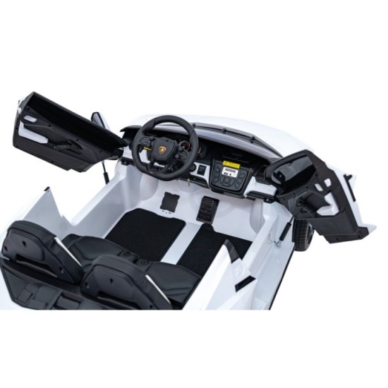 JOKO Elektrické autíčko Lamborghini Revuelto XL 4x4 24V, Dvojmiestne Kožené sedadlo, Penové kolesá, FM rádio, Nosnosť 60kg, biel