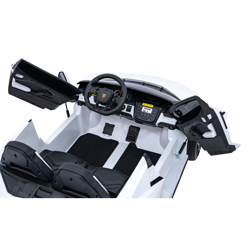 JOKO Elektrické autíčko Lamborghini Revuelto XL 4x4 24V, Dvojmiestne Kožené sedadlo, Penové kolesá, FM rádio, Nosnosť 60kg, biel