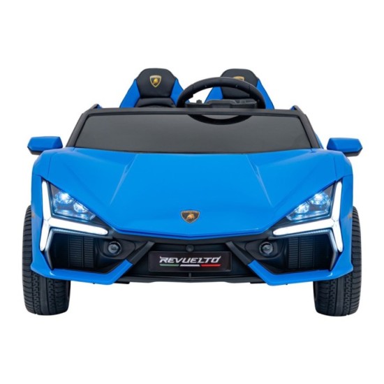 JOKO Elektrické autíčko Lamborghini Revuelto XL 4x4 24V, Dvojmiestne Kožené sedadlo, Penové kolesá, FM rádio, Nosnosť 60kg, modr