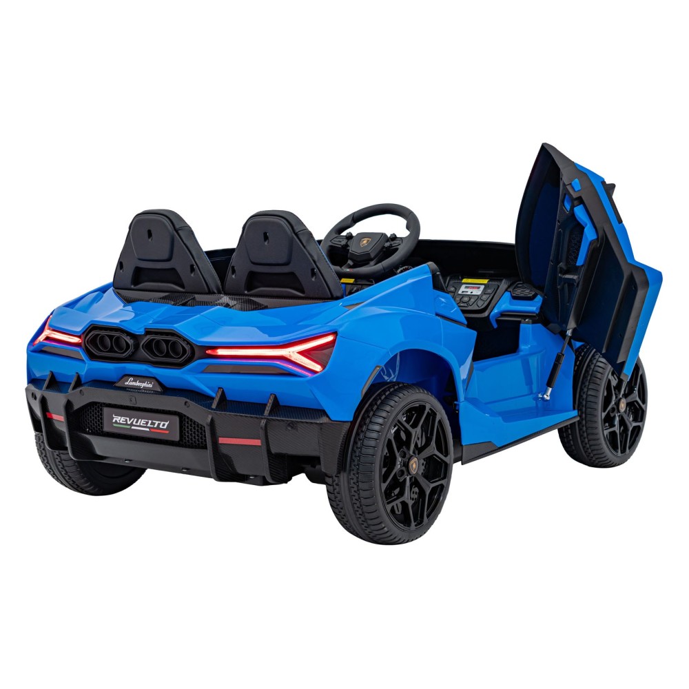 JOKO Elektrické autíčko Lamborghini Revuelto XL 4x4 24V, Dvojmiestne Kožené sedadlo, Penové kolesá, FM rádio, Nosnosť 60kg, modr
