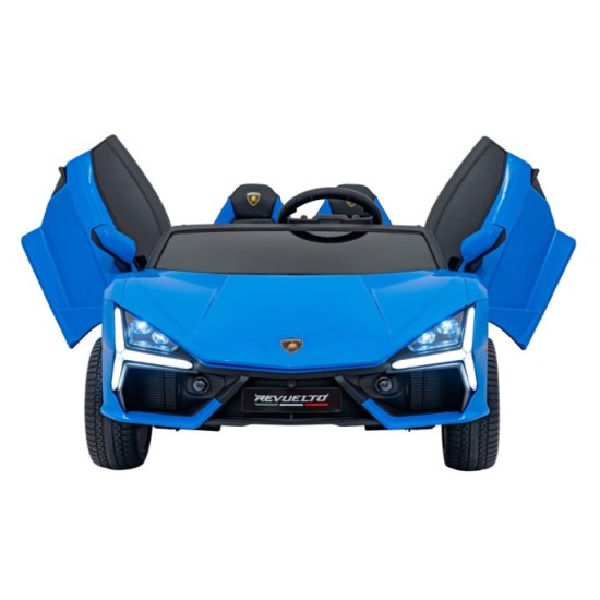JOKO Elektrické autíčko Lamborghini Revuelto XL 4x4 24V, Dvojmiestne Kožené sedadlo, Penové kolesá, FM rádio, Nosnosť 60kg, modr