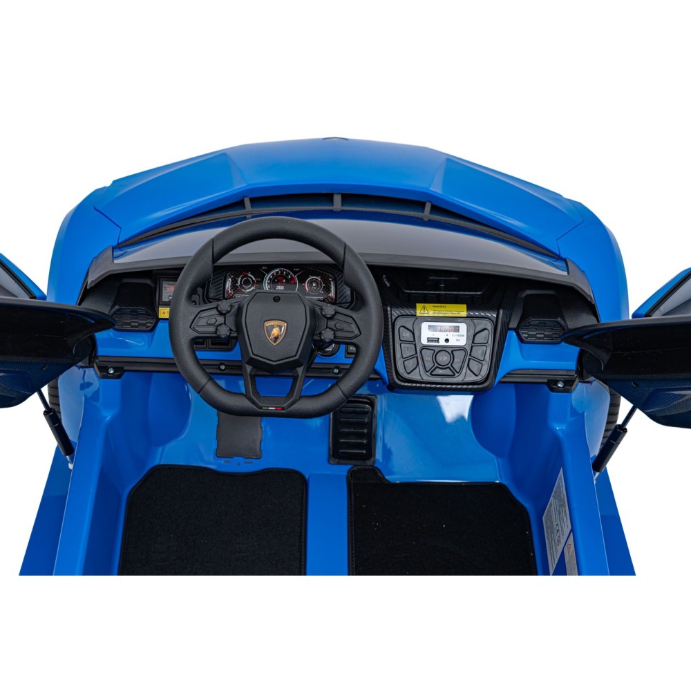 JOKO Elektrické autíčko Lamborghini Revuelto XL 4x4 24V, Dvojmiestne Kožené sedadlo, Penové kolesá, FM rádio, Nosnosť 60kg, modr