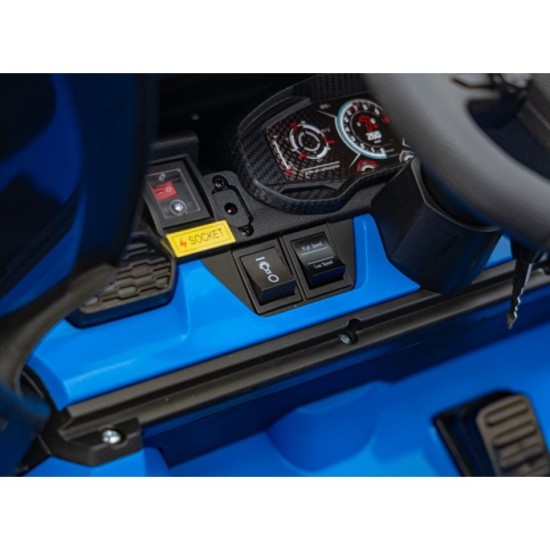 JOKO Elektrické autíčko Lamborghini Revuelto XL 4x4 24V, Dvojmiestne Kožené sedadlo, Penové kolesá, FM rádio, Nosnosť 60kg, modr