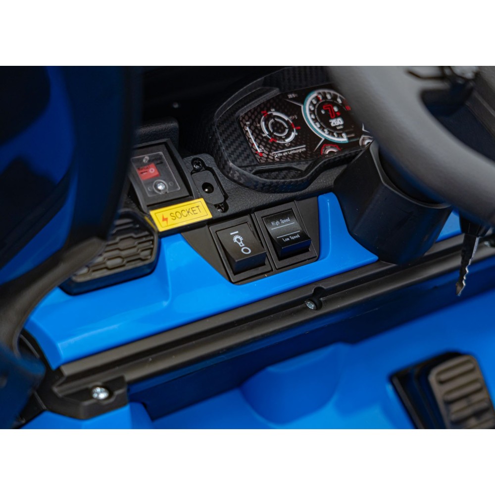 JOKO Elektrické autíčko Lamborghini Revuelto XL 4x4 24V, Dvojmiestne Kožené sedadlo, Penové kolesá, FM rádio, Nosnosť 60kg, modr