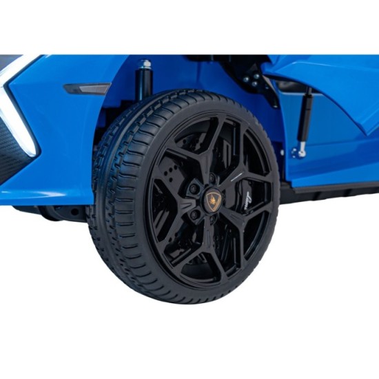 JOKO Elektrické autíčko Lamborghini Revuelto XL 4x4 24V, Dvojmiestne Kožené sedadlo, Penové kolesá, FM rádio, Nosnosť 60kg, modr