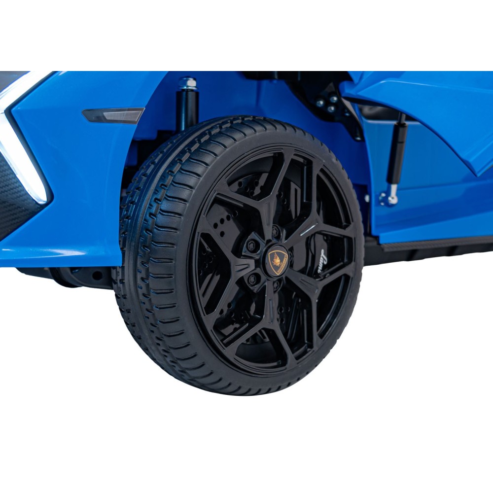 JOKO Elektrické autíčko Lamborghini Revuelto XL 4x4 24V, Dvojmiestne Kožené sedadlo, Penové kolesá, FM rádio, Nosnosť 60kg, modr