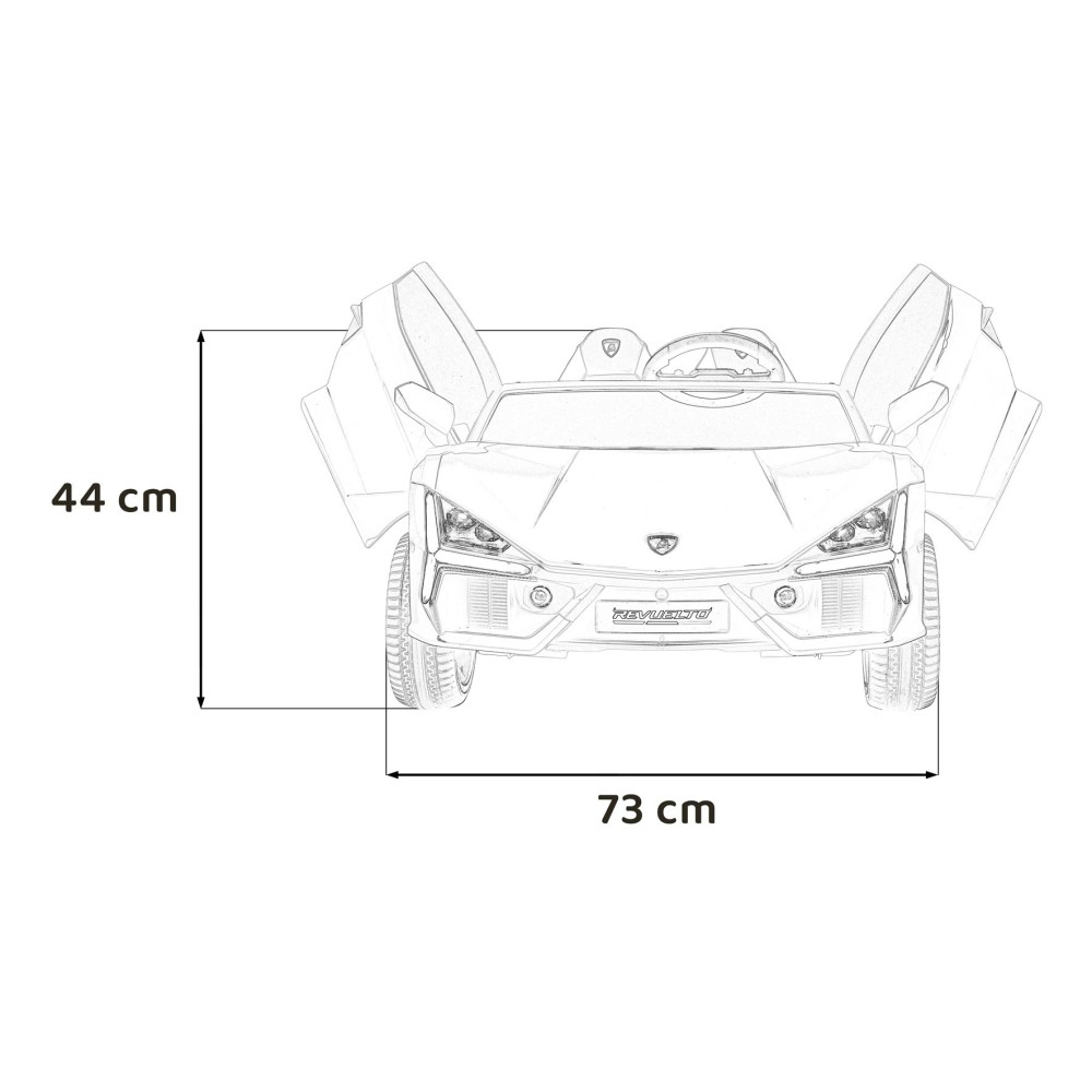 JOKO Elektrické autíčko Lamborghini Revuelto XL 4x4 24V, Dvojmiestne Kožené sedadlo, Penové kolesá, FM rádio, Nosnosť 60kg, modr