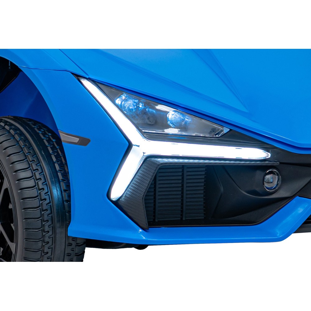 JOKO Elektrické autíčko Lamborghini Revuelto XL 4x4 24V, Dvojmiestne Kožené sedadlo, Penové kolesá, FM rádio, Nosnosť 60kg, modr