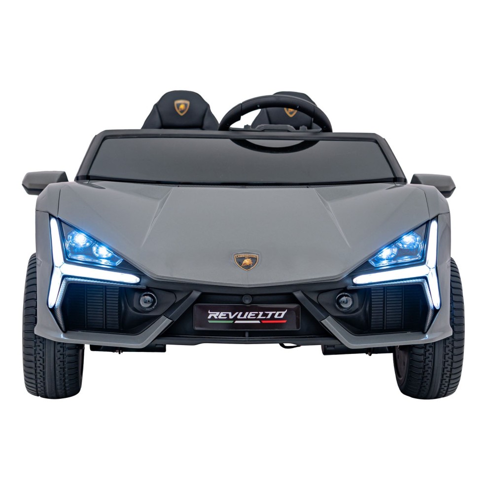 JOKO Elektrické autíčko Lamborghini Revuelto XL 4x4 24V, Dvojmiestne Kožené sedadlo, Penové kolesá, FM rádio, Nosnosť 60kg, sivé