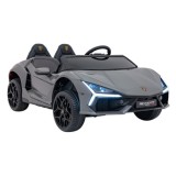 JOKO Elektrické autíčko Lamborghini Revuelto XL 4x4 24V, Dvojmiestne Kožené sedadlo, Penové kolesá, FM rádio, Nosnosť 60kg, sivé