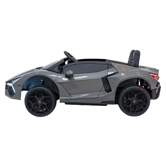 JOKO Elektrické autíčko Lamborghini Revuelto XL 4x4 24V, Dvojmiestne Kožené sedadlo, Penové kolesá, FM rádio, Nosnosť 60kg, sivé