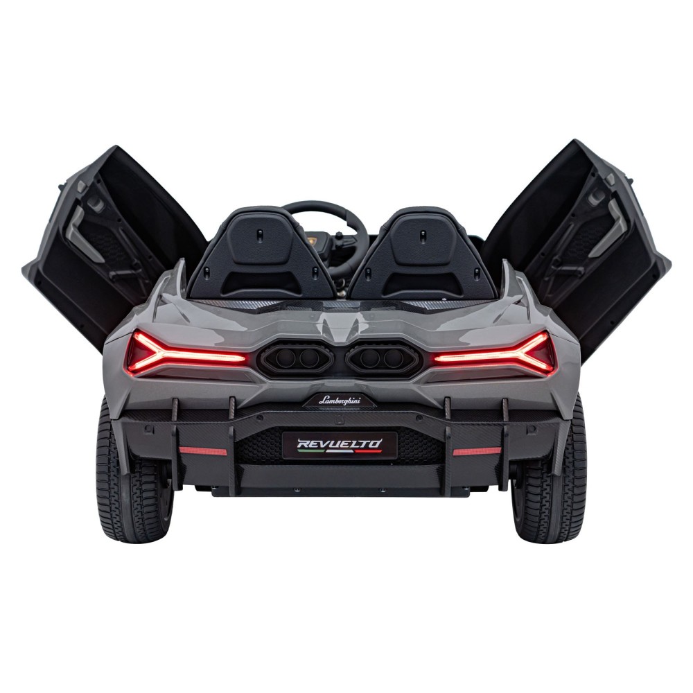 JOKO Elektrické autíčko Lamborghini Revuelto XL 4x4 24V, Dvojmiestne Kožené sedadlo, Penové kolesá, FM rádio, Nosnosť 60kg, sivé