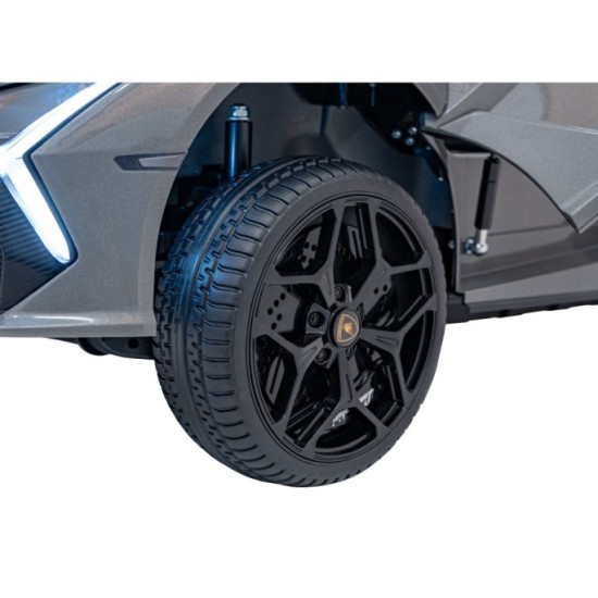 JOKO Elektrické autíčko Lamborghini Revuelto XL 4x4 24V, Dvojmiestne Kožené sedadlo, Penové kolesá, FM rádio, Nosnosť 60kg, sivé