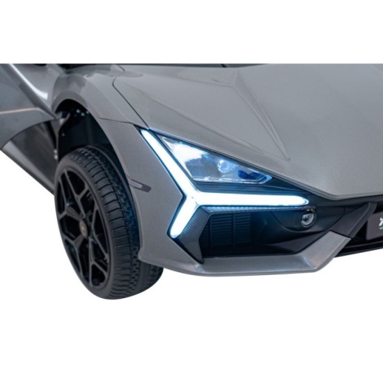 JOKO Elektrické autíčko Lamborghini Revuelto XL 4x4 24V, Dvojmiestne Kožené sedadlo, Penové kolesá, FM rádio, Nosnosť 60kg, sivé