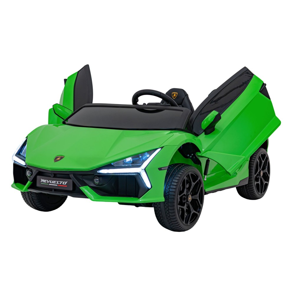JOKO Elektrické autíčko Lamborghini Revuelto XL 4x4 24V, Dvojmiestne Kožené sedadlo, Penové kolesá, FM rádio, Nosnosť 60kg, zele