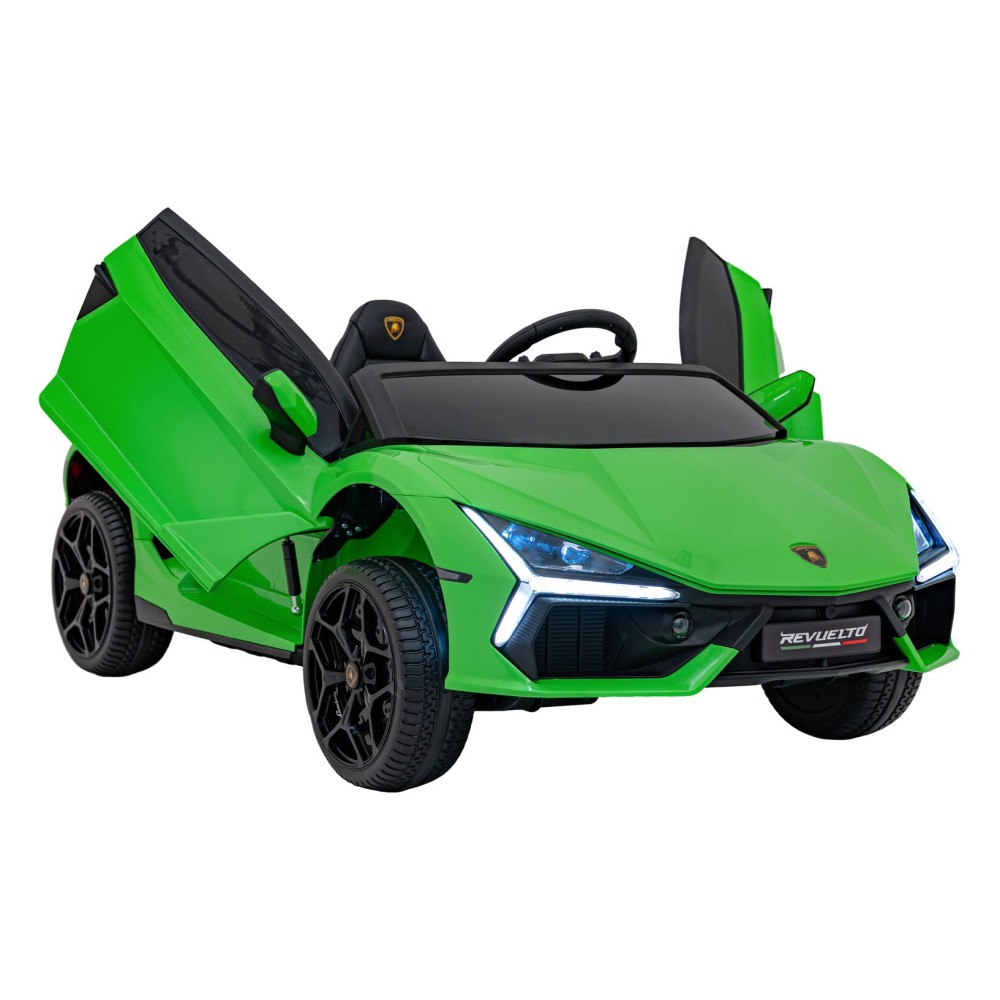 JOKO Elektrické autíčko Lamborghini Revuelto XL 4x4 24V, Dvojmiestne Kožené sedadlo, Penové kolesá, FM rádio, Nosnosť 60kg, zele