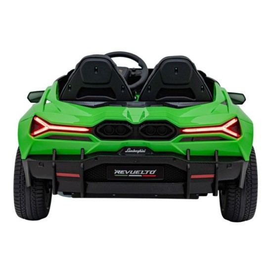 JOKO Elektrické autíčko Lamborghini Revuelto XL 4x4 24V, Dvojmiestne Kožené sedadlo, Penové kolesá, FM rádio, Nosnosť 60kg, zele