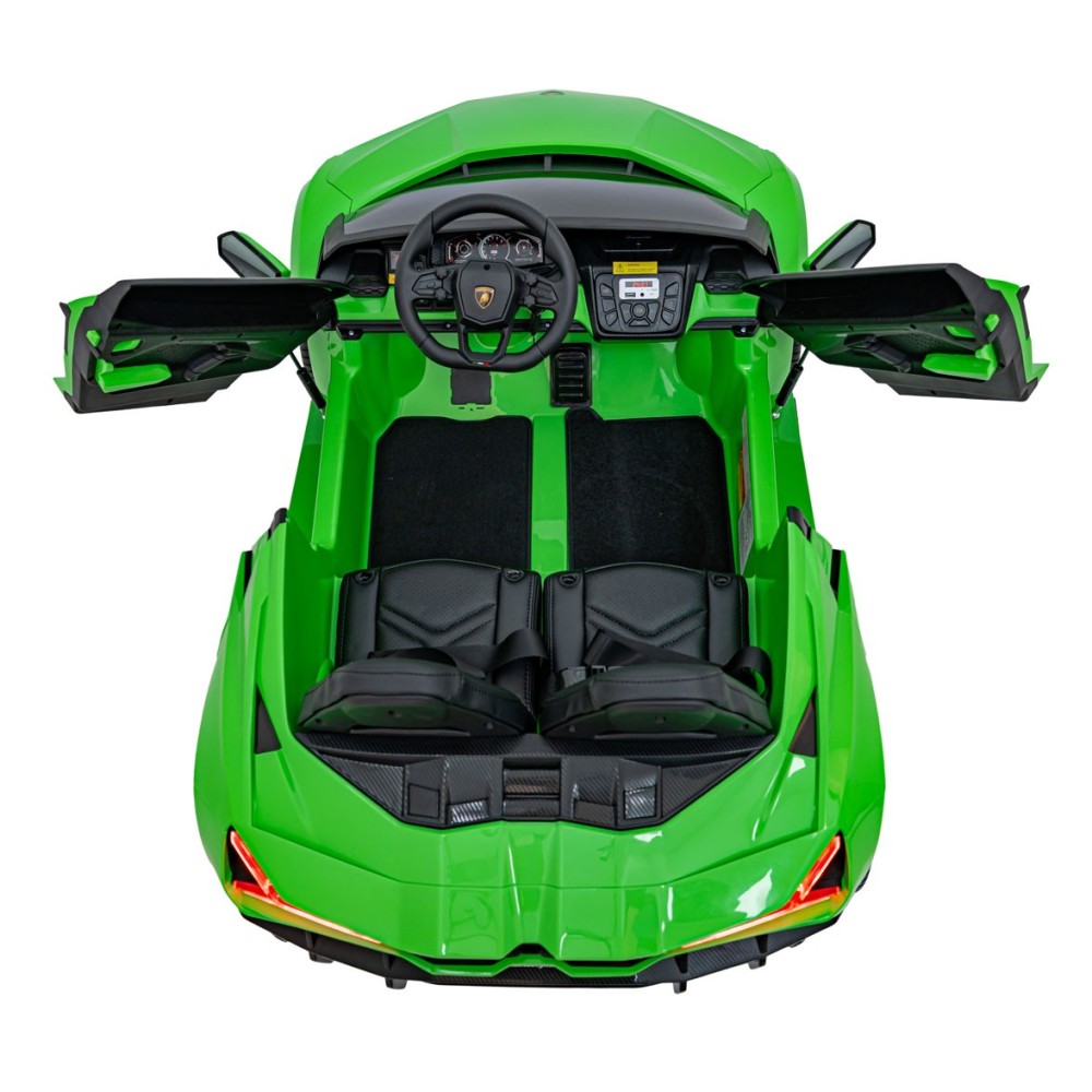 JOKO Elektrické autíčko Lamborghini Revuelto XL 4x4 24V, Dvojmiestne Kožené sedadlo, Penové kolesá, FM rádio, Nosnosť 60kg, zele
