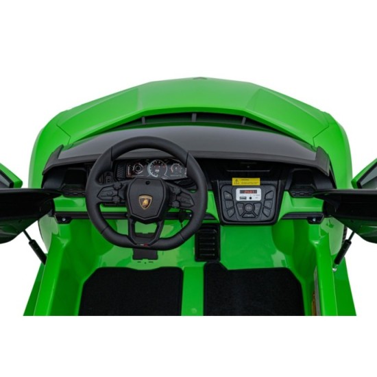 JOKO Elektrické autíčko Lamborghini Revuelto XL 4x4 24V, Dvojmiestne Kožené sedadlo, Penové kolesá, FM rádio, Nosnosť 60kg, zele