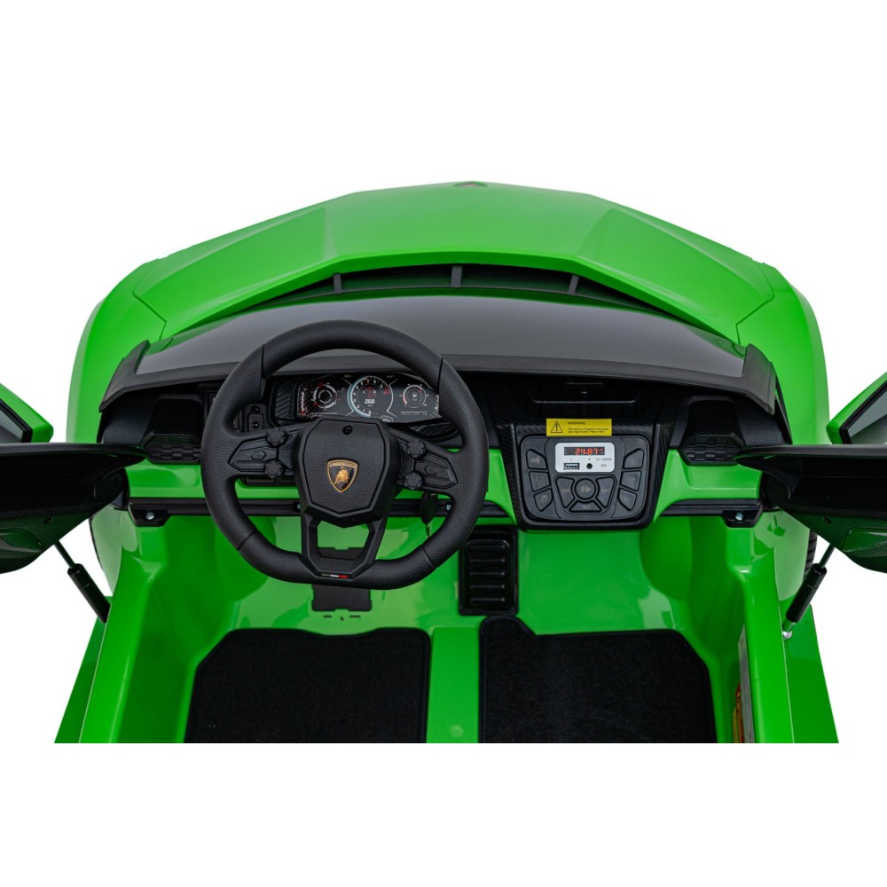 JOKO Elektrické autíčko Lamborghini Revuelto XL 4x4 24V, Dvojmiestne Kožené sedadlo, Penové kolesá, FM rádio, Nosnosť 60kg, zele