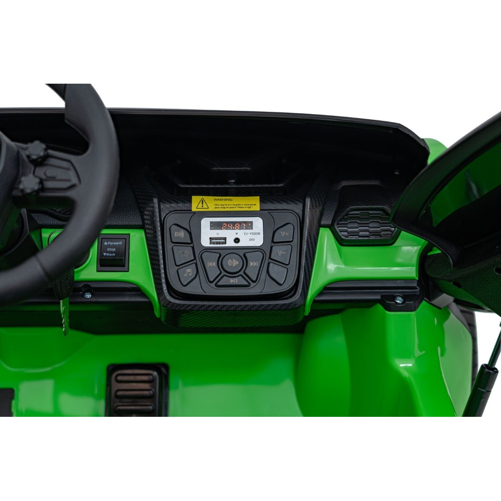 JOKO Elektrické autíčko Lamborghini Revuelto XL 4x4 24V, Dvojmiestne Kožené sedadlo, Penové kolesá, FM rádio, Nosnosť 60kg, zele
