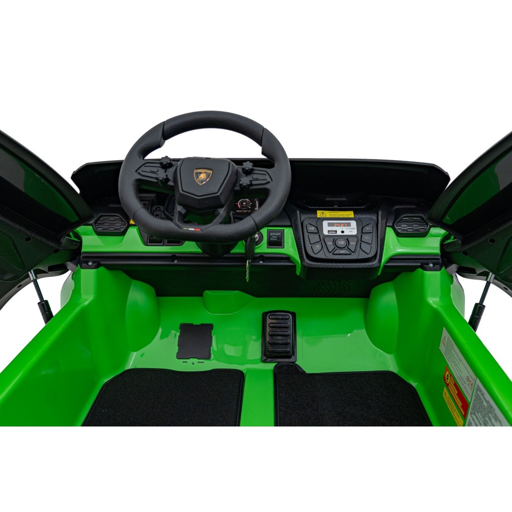 JOKO Elektrické autíčko Lamborghini Revuelto XL 4x4 24V, Dvojmiestne Kožené sedadlo, Penové kolesá, FM rádio, Nosnosť 60kg, zele