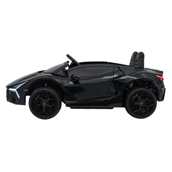 JOKO Elektrické autíčko Lamborghini Revuelto XL 4x4 24V, Dvojmiestne Kožené sedadlo, Penové kolesá, FM rádio, Nosnosť 60kg, čier