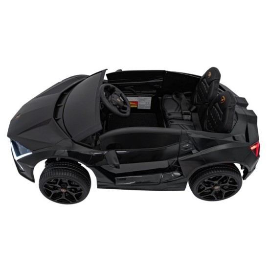 JOKO Elektrické autíčko Lamborghini Revuelto XL 4x4 24V, Dvojmiestne Kožené sedadlo, Penové kolesá, FM rádio, Nosnosť 60kg, čier