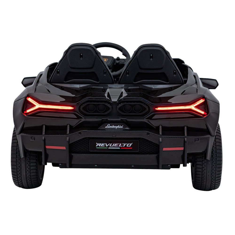 JOKO Elektrické autíčko Lamborghini Revuelto XL 4x4 24V, Dvojmiestne Kožené sedadlo, Penové kolesá, FM rádio, Nosnosť 60kg, čier