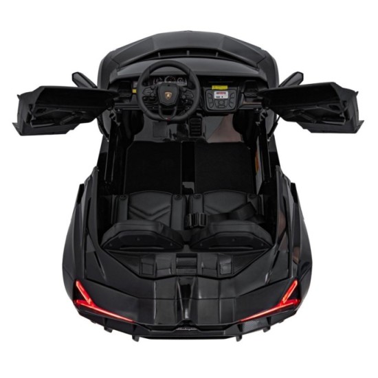 JOKO Elektrické autíčko Lamborghini Revuelto XL 4x4 24V, Dvojmiestne Kožené sedadlo, Penové kolesá, FM rádio, Nosnosť 60kg, čier