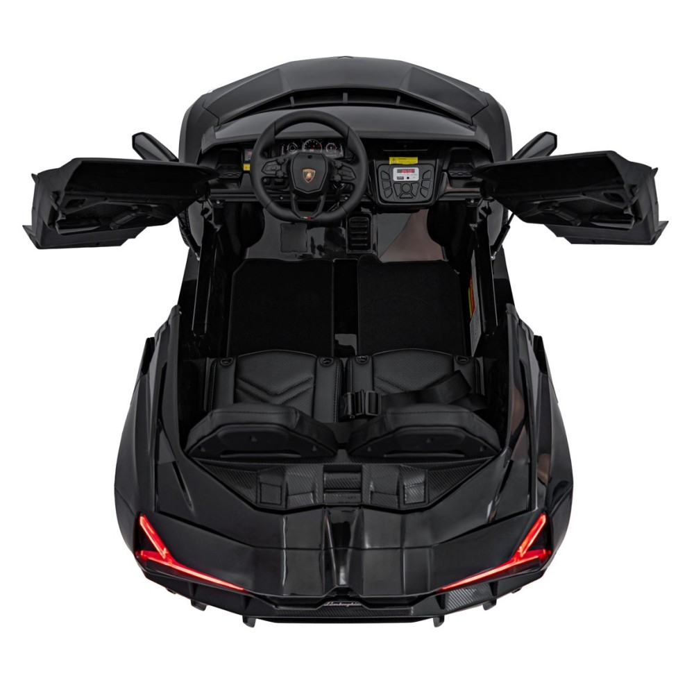JOKO Elektrické autíčko Lamborghini Revuelto XL 4x4 24V, Dvojmiestne Kožené sedadlo, Penové kolesá, FM rádio, Nosnosť 60kg, čier