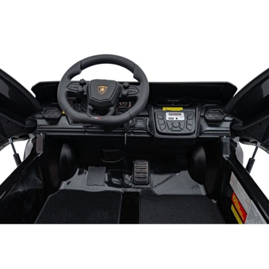 JOKO Elektrické autíčko Lamborghini Revuelto XL 4x4 24V, Dvojmiestne Kožené sedadlo, Penové kolesá, FM rádio, Nosnosť 60kg, čier