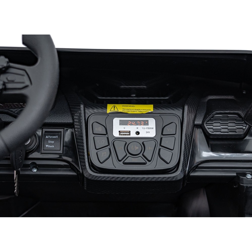 JOKO Elektrické autíčko Lamborghini Revuelto XL 4x4 24V, Dvojmiestne Kožené sedadlo, Penové kolesá, FM rádio, Nosnosť 60kg, čier