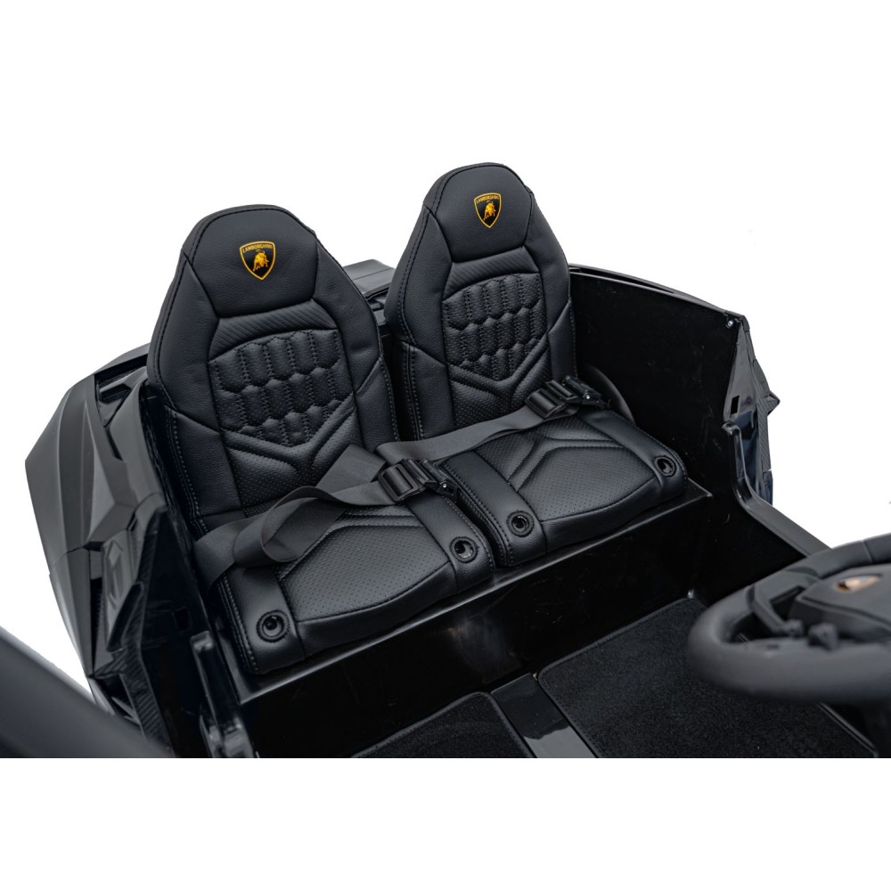 JOKO Elektrické autíčko Lamborghini Revuelto XL 4x4 24V, Dvojmiestne Kožené sedadlo, Penové kolesá, FM rádio, Nosnosť 60kg, čier