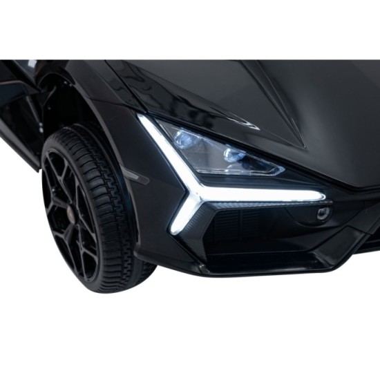 JOKO Elektrické autíčko Lamborghini Revuelto XL 4x4 24V, Dvojmiestne Kožené sedadlo, Penové kolesá, FM rádio, Nosnosť 60kg, čier