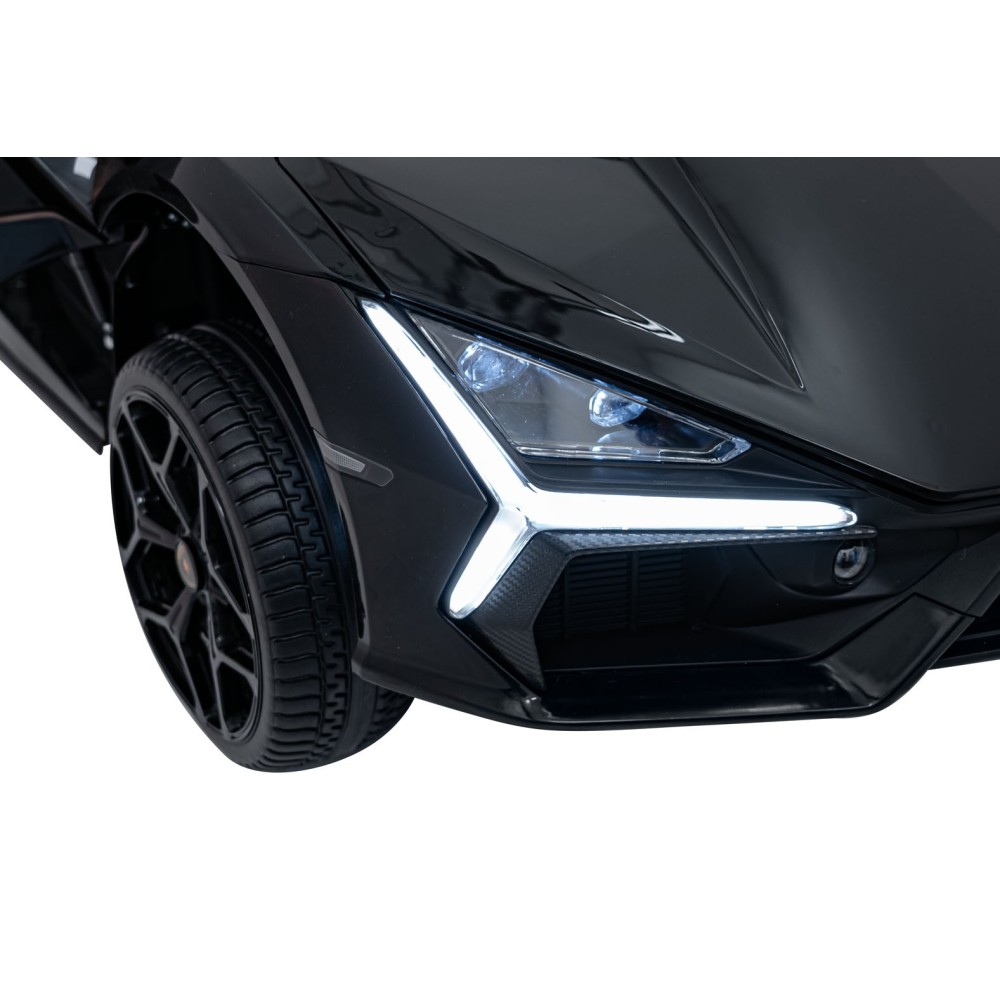 JOKO Elektrické autíčko Lamborghini Revuelto XL 4x4 24V, Dvojmiestne Kožené sedadlo, Penové kolesá, FM rádio, Nosnosť 60kg, čier