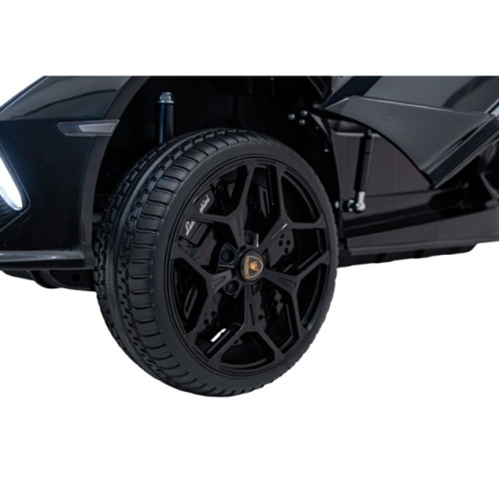 JOKO Elektrické autíčko Lamborghini Revuelto XL 4x4 24V, Dvojmiestne Kožené sedadlo, Penové kolesá, FM rádio, Nosnosť 60kg, čier