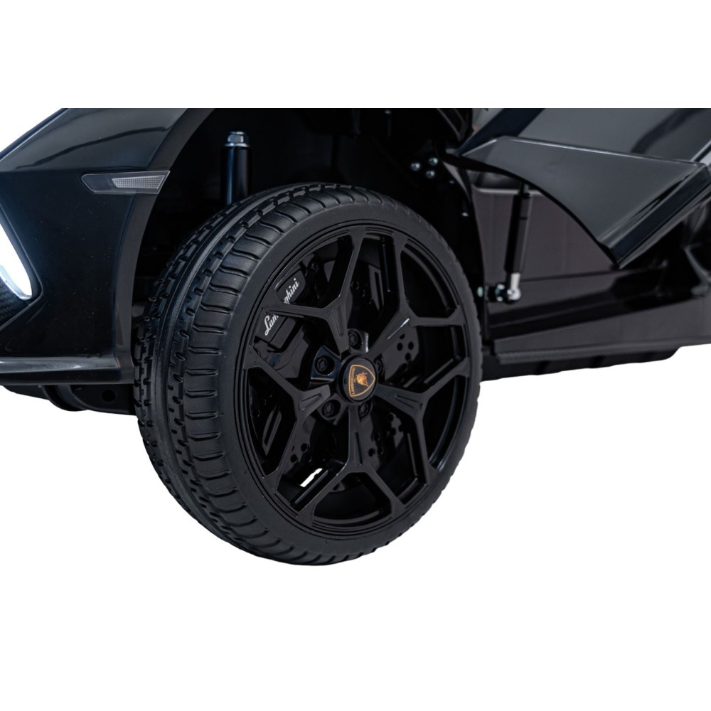 JOKO Elektrické autíčko Lamborghini Revuelto XL 4x4 24V, Dvojmiestne Kožené sedadlo, Penové kolesá, FM rádio, Nosnosť 60kg, čier